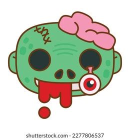 Cartoon Zombie Head Halloween Vector Illustration Stock Vector (Royalty Free) 2277806537 ...