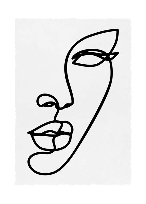 Face Study Line Art Print | Line art design, Art prints, Abstract line art