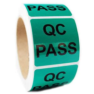 Glossy Green "QC Pass" QA QC Sticker Label - 2" by 2" - 500 ct - SL049F | eBay