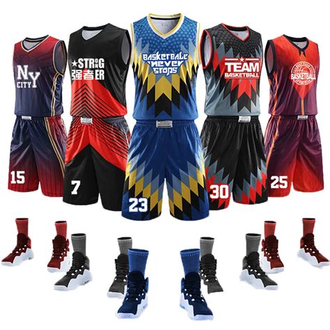 Men basketball sets blank college basketball jerseys youth sports kits adult running uniforms V ...