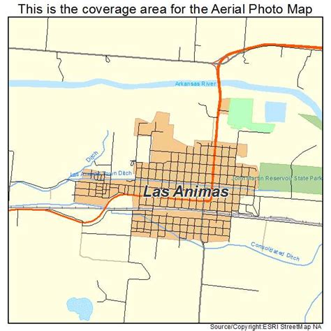 Aerial Photography Map of Las Animas, CO Colorado