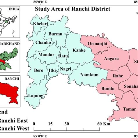 GIS-based map of Ranchi district in Jharkhand state, India | Download Scientific Diagram