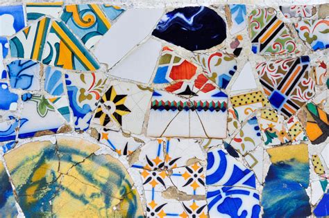 Gaudi Mosaic in Guell Park in Barcelona, Spain Stock Photo - Image of construction, modernism ...