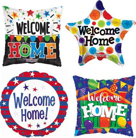 Amazon.com: Welcome Home Balloon Decorations - Set Of 4 Party Balloons For A Simple American ...