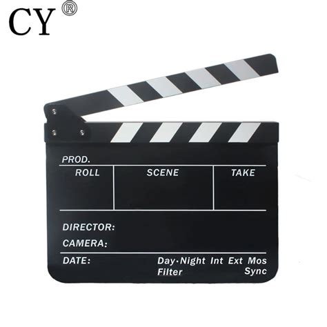 New Acrylic Clapper Board English Black & White Clapperboard Movie Action Clapperboard Slate-in ...