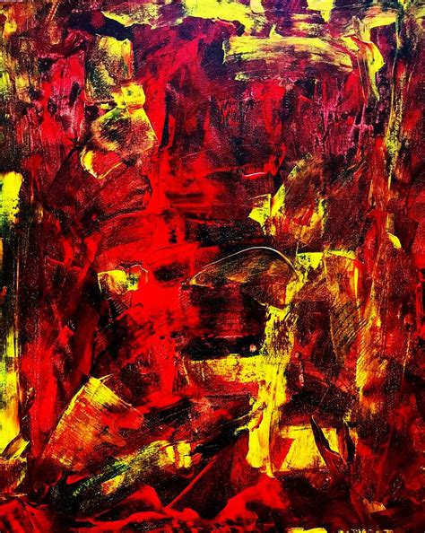 Abstract painting in red and yellow, and black Painting by Afonso Farias - Fine Art America