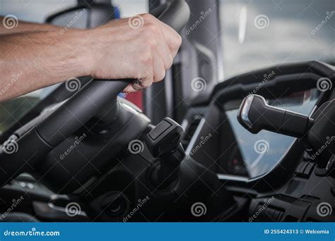 Truck Dashboard Cabin View stock image. Image of steering - 255424313