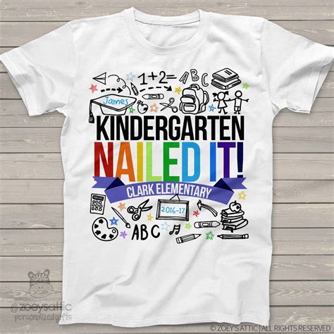 Kindergarten Graduation Shirt Graduation Colorful Rainbow Any Grade ...