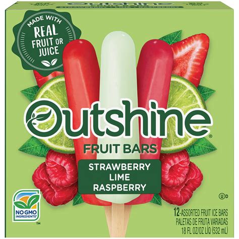 OUTSHINE Strawberry Lime & Raspberry Frozen Fruit Bars 12 Ct. Box Gluten Free Non GMO - Walmart ...