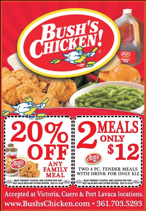 Enjoy 2 Meals w Drink for Just $12 at Bush's Chicken in Victoria, Cuero ...