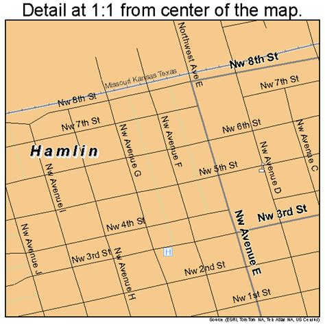 Hamlin Texas Street Map 4831964