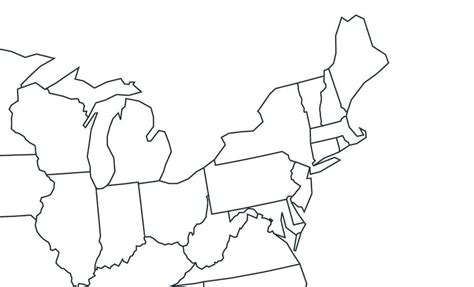 Outline Map of North America Blank Black and White Map of USA Printable Blank US Map Quiz - Etsy