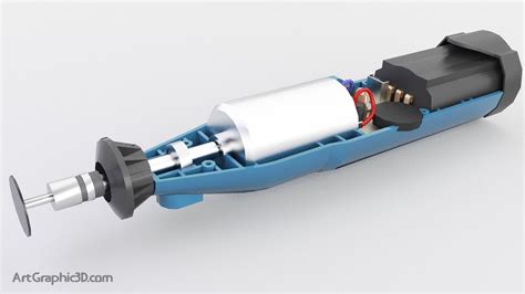 Cordless Mini Grinder Diagram Inside Parts 3D Model