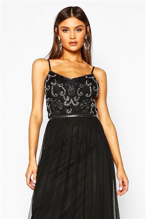 Boohoo Womens Lisa Boutique Embellished Prom Maxi Dress | eBay