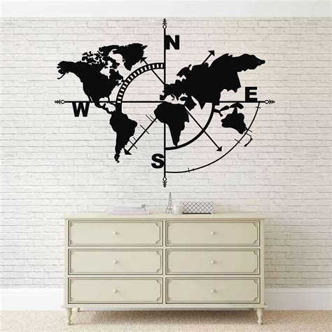 Home Décor METAL World Map Metal Wall Art Map Large Metal Print World Map on Metal Wall Decor ...