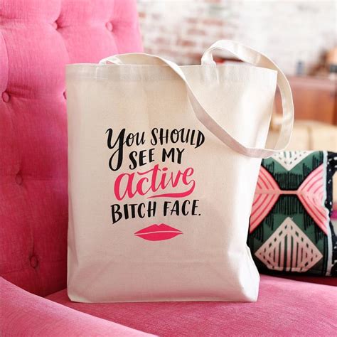 Active Bitch Face Tote Bag | Bags, Tote, Canvas duffle bag