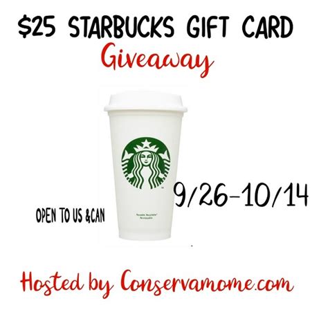 Enter To Win The $25 Starbucks Gift Card Giveaway! Ends 10/14