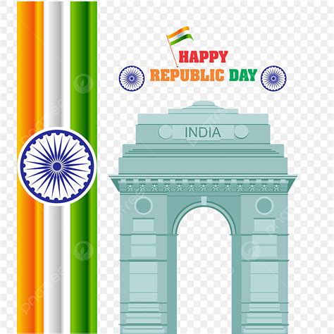 India Gate Clipart PNG Images, India Gate Republic Day Design, India Republic Day, 26 January ...