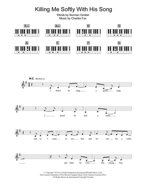 Fugees "Killing Me Softly" Sheet Music Notes | Download Printable PDF Score 358316