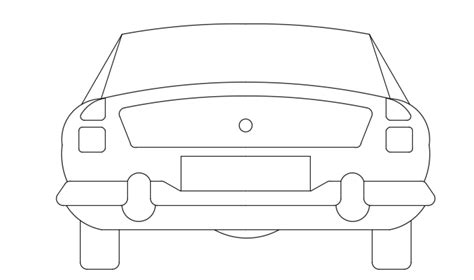 Car Back View Drawing