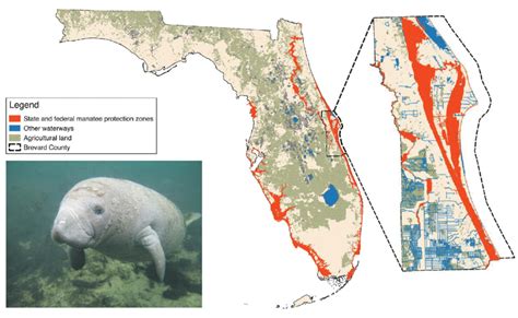 The manatee and the adjacency of its habitat to agricultural land use.... | Download Scientific ...