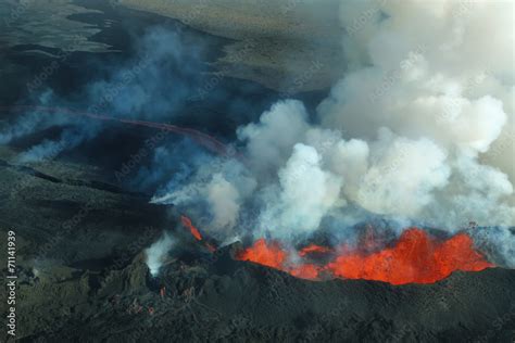 Bardarbunga volcano eruption in Iceland Stock Photo | Adobe Stock