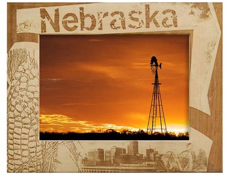 Nebraska Laser Engraved Wood Picture Frame