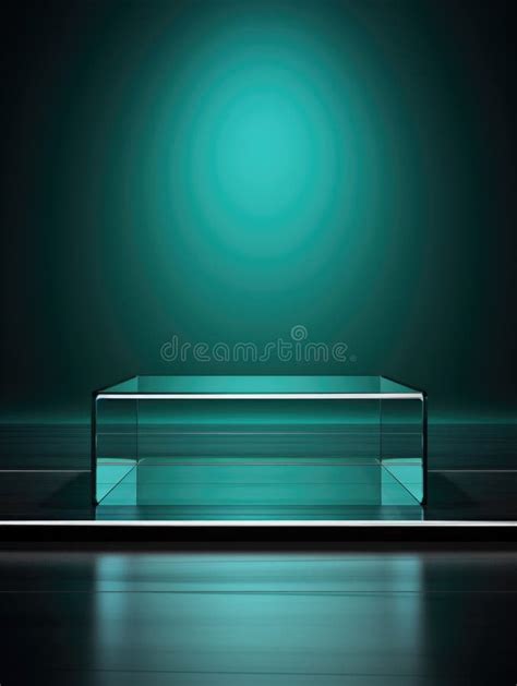 A Glass Display Case Sitting on Top of a Wooden Floor, Transparent Glass Podium, Copy-space ...