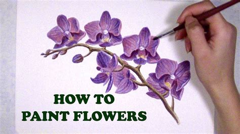 How to paint Flowers - Orchid #painting | Orchids painting, Flower painting, Painting tutorial