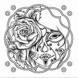 Easy Sugar Skull Coloring Pages sketch template