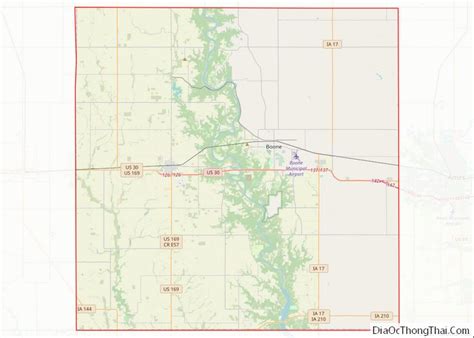 Map of Boone County, Iowa - Thong Thai Real