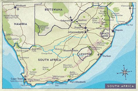 Rivers In South Africa Map - United States Map