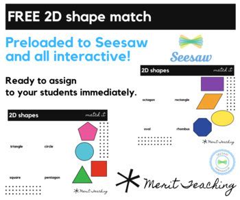 FREE Seesaw Preloaded and Interactive- 2D shape sort by Merit Teaching