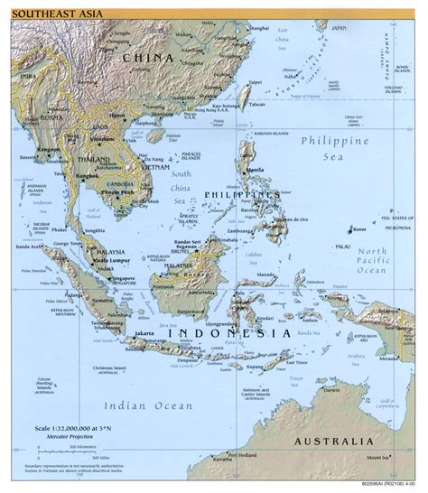 Southeast Asia physical map - Full size | Gifex