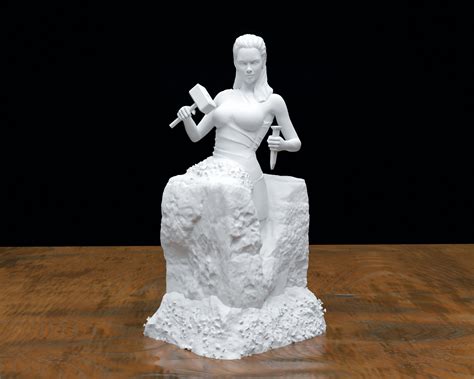 The Self Made Women Sculpture self Carved Womenbody Transformation 3D Printed Statue Size Option ...