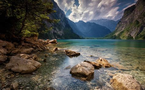 Dolomites Alpes Italy Nature Landscape Lake Water Mountain Trees Summer Landscape Wallpaper Hd ...