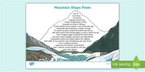 Mountain Shape Poem (teacher made) - Twinkl