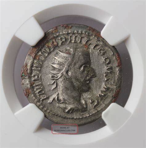 Philip I Double - Denarius Ngc Vf Ancient Roman Silver Coin Antoninianus