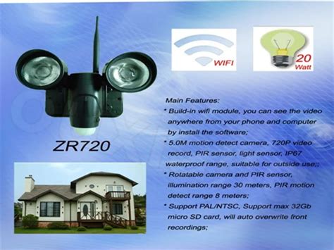 Motion Activated Security Camera With Sd Card Wifi Pir Light Camera ...