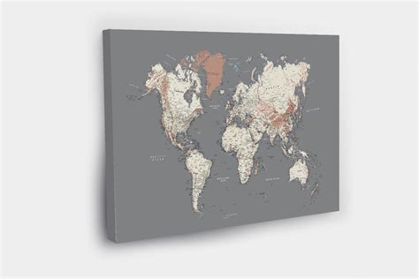 Push Pin World Map Canvas World Map Wall Art World Map - Etsy