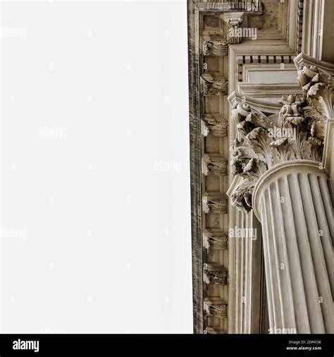 Column and building details of a historical architectural building ...