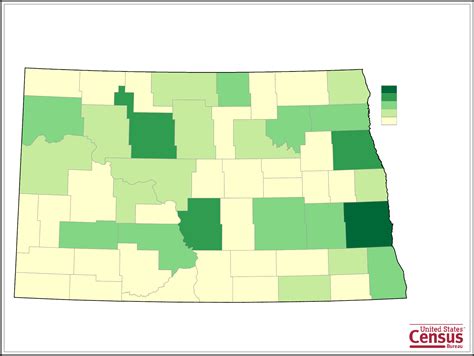 North Dakota County Population Map Free Download