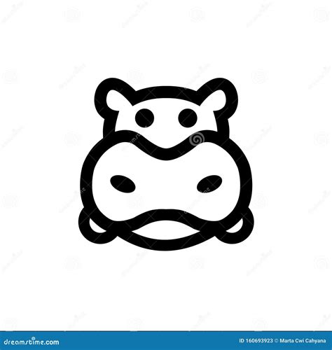 Head Hippo Line Icon Animal, Outline Vector Logo Illustration Modern Stock Vector - Illustration ...