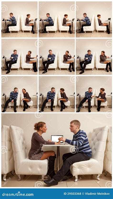 Meeting in the cafe stock photo. Image of sitting, digital - 29503368