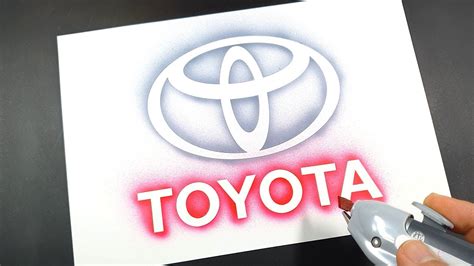 How to draw TOYOTA logo with a stencil | Logo art | Stencil art - YouTube