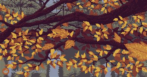 [OC] Autumn River - 7 Colors : PixelArt | Pixel art background, Pixel ...