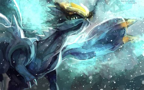 Pokemon dragon kyurem purple kecleon wings yellow eyes wallpaper ...