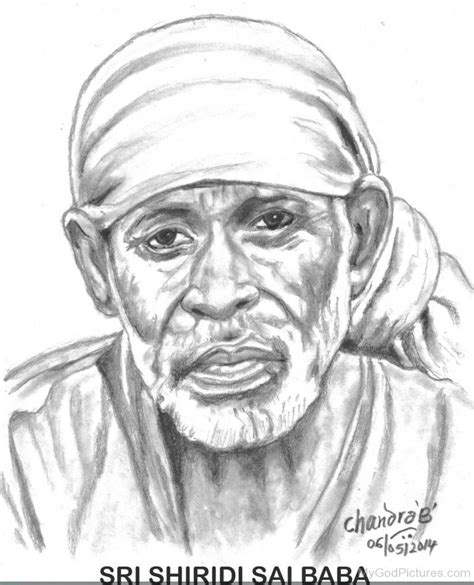 Beautiful Pencil Sketch Of Sai Baba Ji - God Pictures