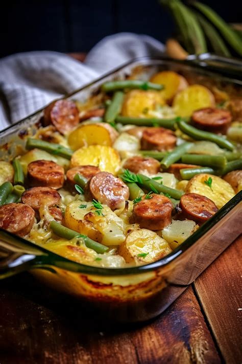 Sausage Green Bean Potato Casserole | Recipe | Smoked sausage recipes, Sausage dishes, Healthy ...