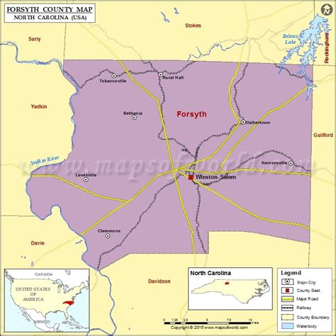 Forsyth County Map, North Carolina